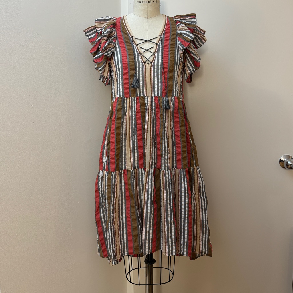 Ulla Johnson Striped Dress With Lacing